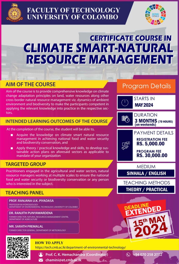 Natural Resource Management Program Certificate Course in Climate-Smart Natural Resource Management ...