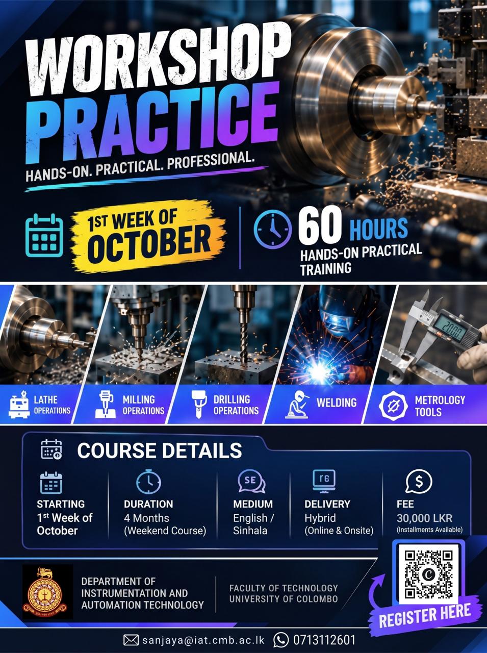 Certificate Course in Workshop Practice – Hands-on Practical Training