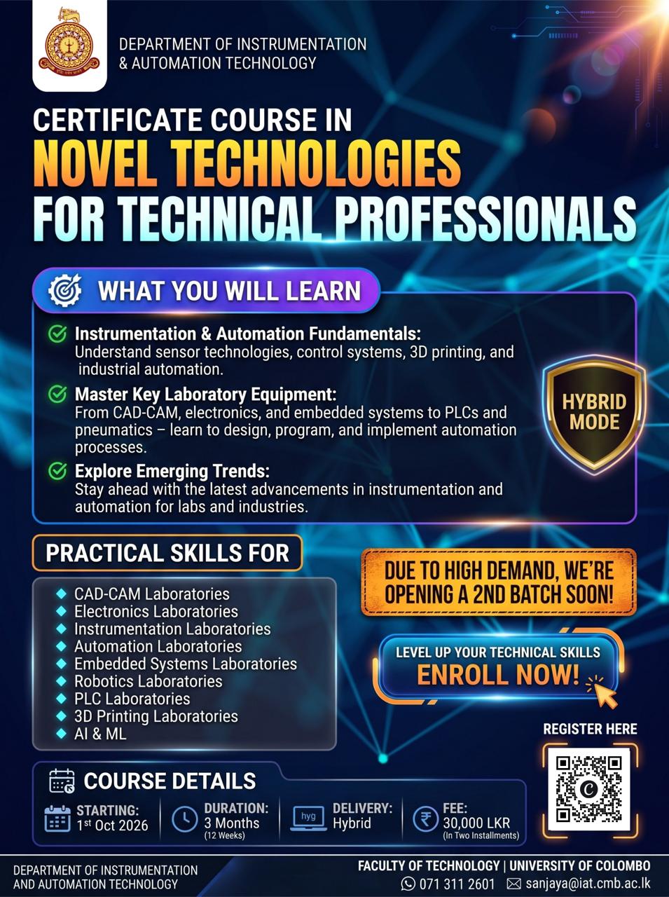 Certificate Course in Novel Technologies for Technical Professionals (Students, Officers, Executives, And Supervisors)